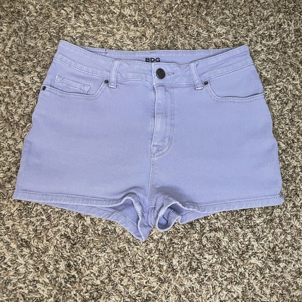 Iight purple denim shorts